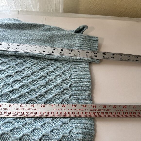 Talbots XL Blue Cable Knit Sweater Womens Pullover Aqua Blue Fishermans - Picture 6 of 7